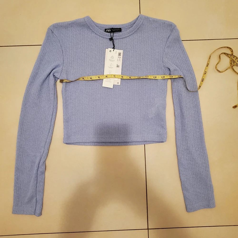 NWT Zara Lavender Long Sleeve Crop Top - Picture 7 of 10